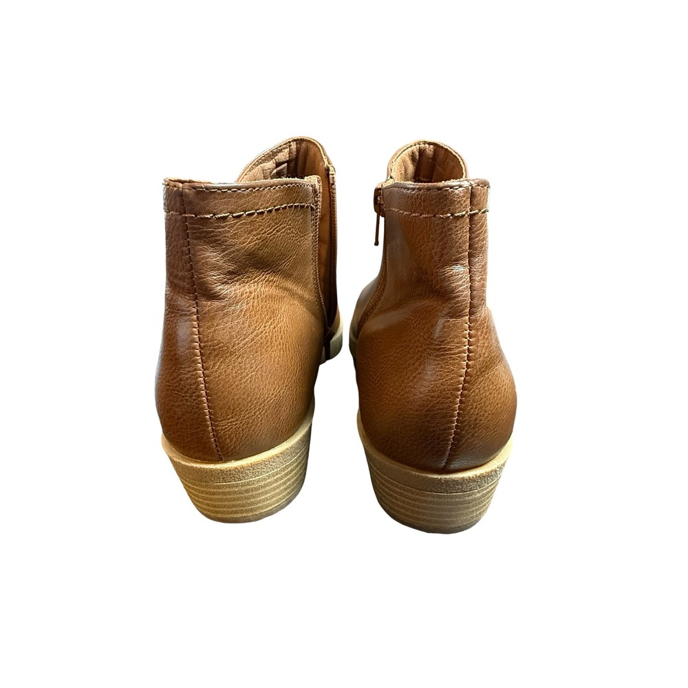 Frye‎ & Co Ilisha Tan Leather Ankle Boots Pointed Toe Side Zip Booties Women 10M - Picture 3 of 10